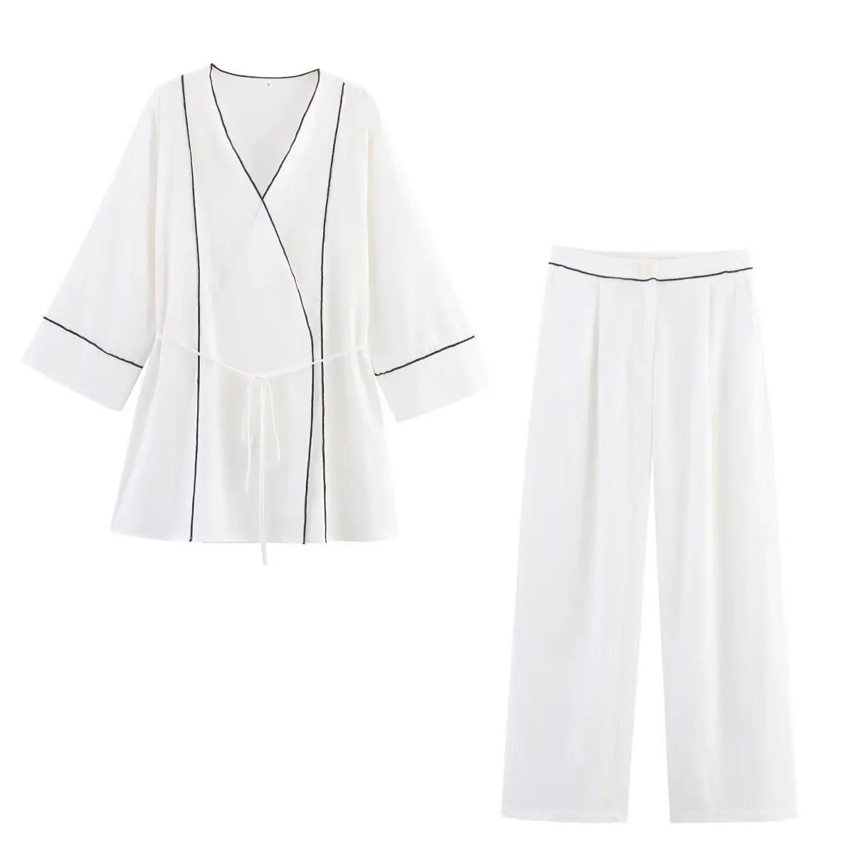 Ensemble Isabelle – Chemisier & Pantalon Large