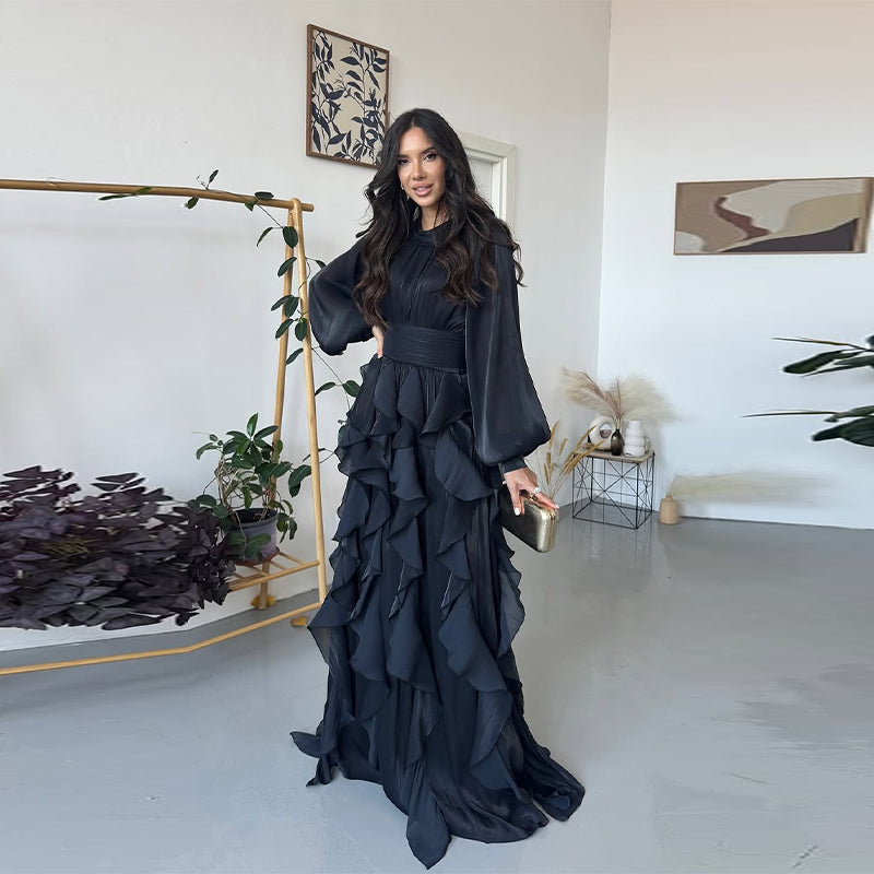 Robe longue à volants Laure