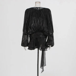 Robe Courte Asymétrique Volants Bela
