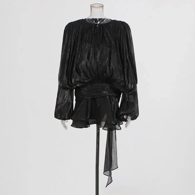 Robe Courte Asymétrique Volants Bela