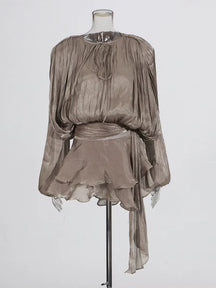 Robe Courte Asymétrique Volants Bela