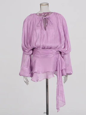 Robe Courte Asymétrique Volants Bela
