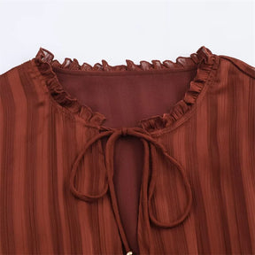 Robe à manches longues avec ceinture Yasmine
