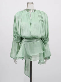 Robe Courte Asymétrique Volants Bela