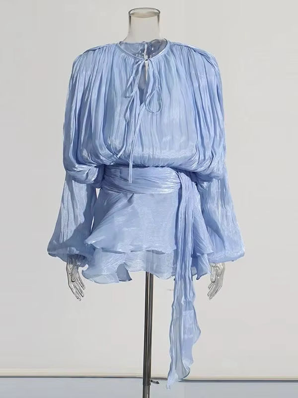 Robe Courte Asymétrique Volants Bela