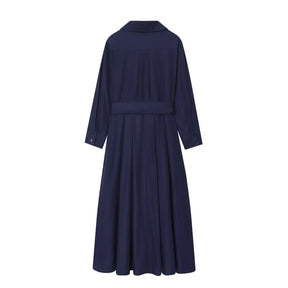 Robe chemise midi Sylvie à manches longues