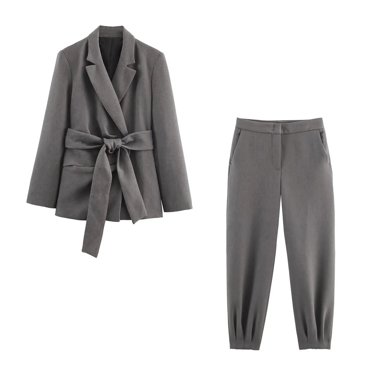 Ensemble Mariane – Pantalon Gris & Blazer