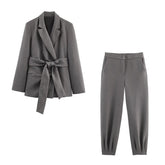 Ensemble Mariane – Pantalon Gris & Blazer