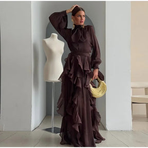 Robe longue à volants Laure
