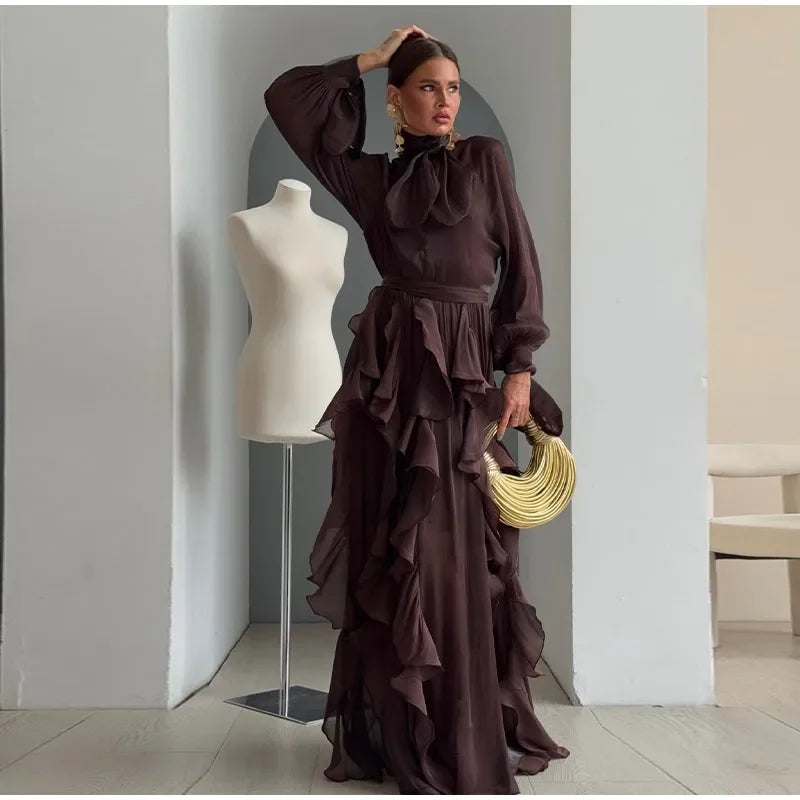 Robe longue à volants Laure