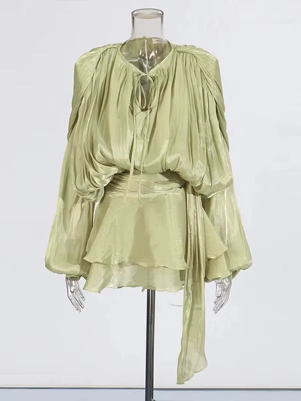 Robe Courte Asymétrique Volants Bela