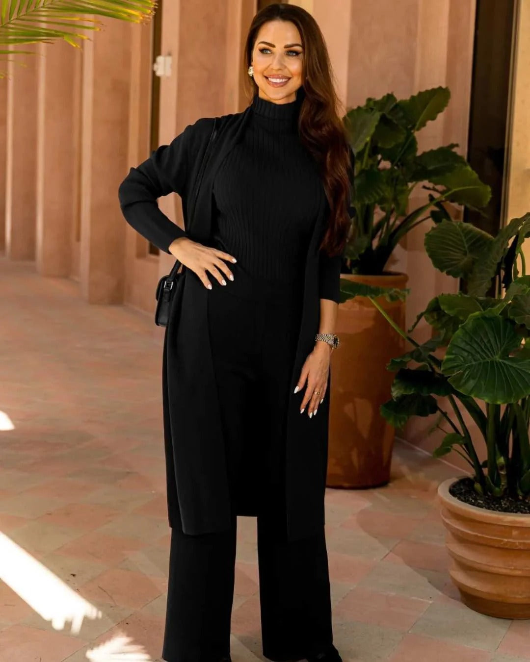 Ensemble Joyce – Tricoté, Pantalon • Chemisier • Veste