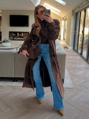 Long manteau à boutons Lucie