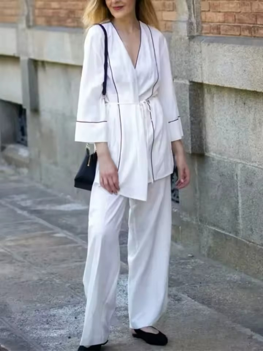 Ensemble Isabelle – Chemisier & Pantalon Large