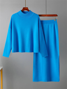 Ensemble chemisier et jupe en maille Coralie