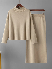 Ensemble chemisier et jupe en maille Coralie