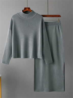 Ensemble chemisier et jupe en maille Coralie