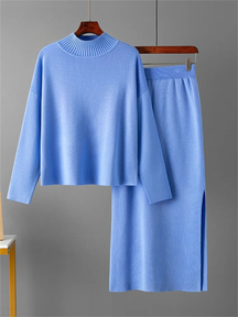 Ensemble chemisier et jupe en maille Coralie