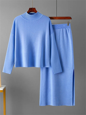 Ensemble chemisier et jupe en maille Coralie