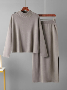 Ensemble chemisier et jupe en maille Coralie