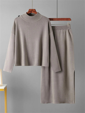 Ensemble chemisier et jupe en maille Coralie