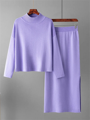 Ensemble chemisier et jupe en maille Coralie