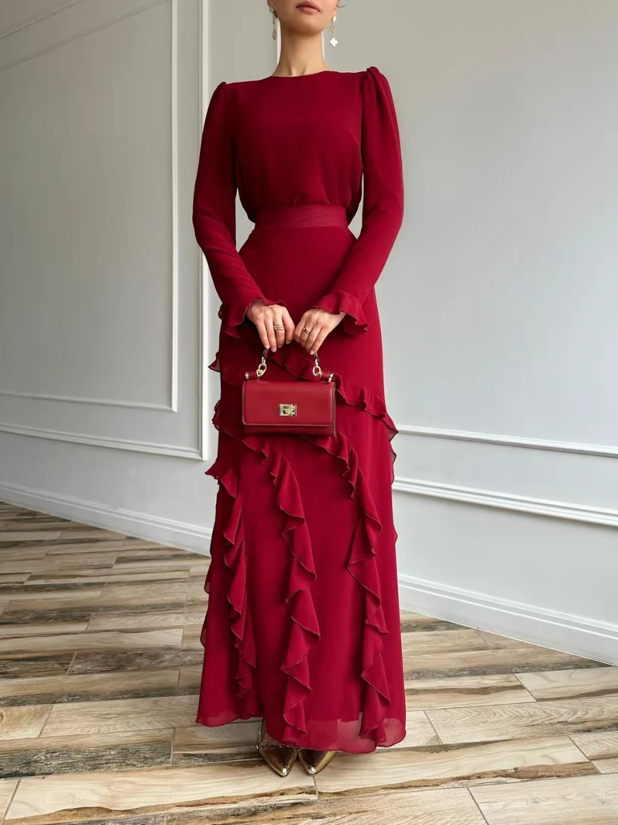 Robe Anabelle – Longue à Volants