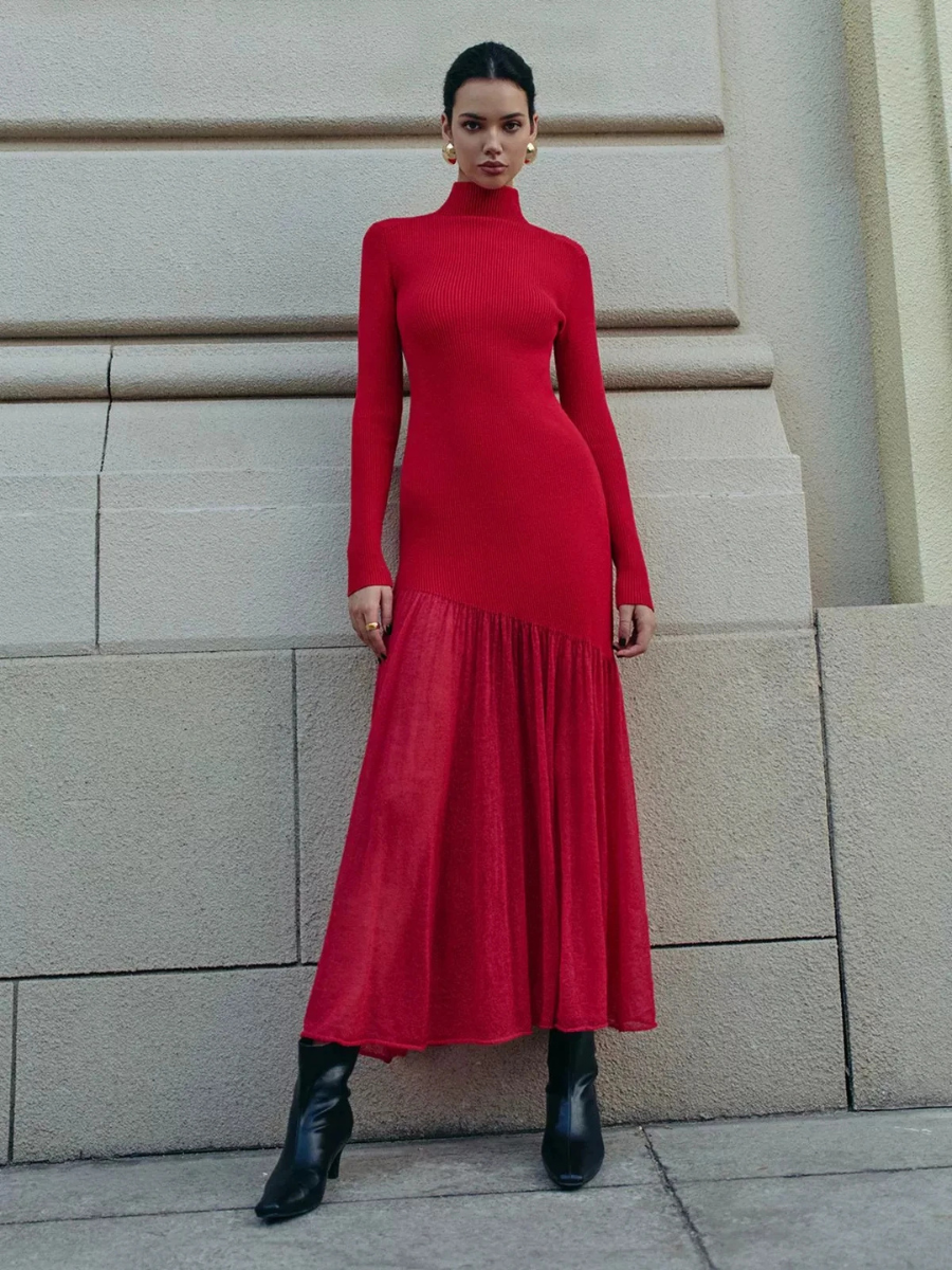 Robe midi à manches longues Adèle