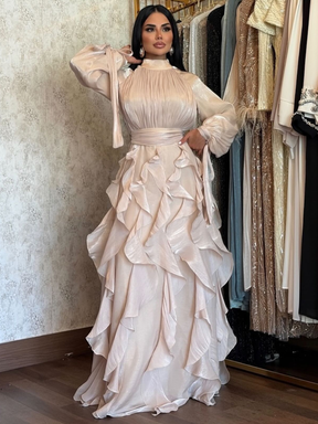 Robe longue à volants Laure