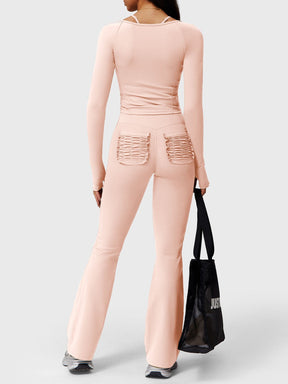 Pantalon Flare Poches Froncées Giseli
