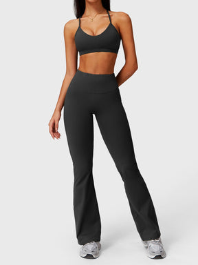 Pantalon Flare Poches Froncées Giseli